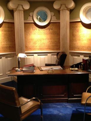 Saul's Office with Constitution Wallpaper